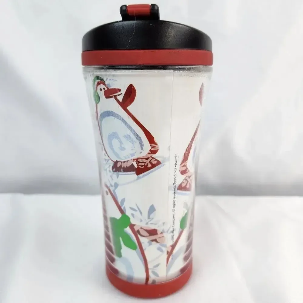 ☕️ Starbucks 2007 White & Red Holiday Penguin 8oz Travel Tumbler
